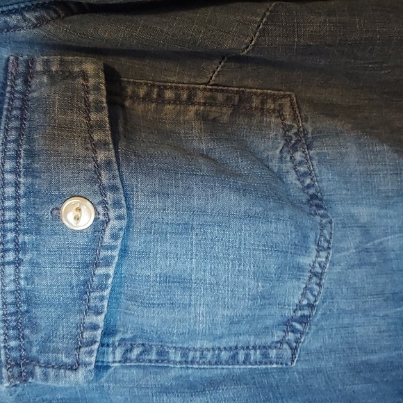 J Crew Chambray Western Style Denim Shirt - Picture 6 of 12